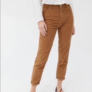 BDG Urban Outfitter Color Corduroy High Rise Mom Pant in Taupe